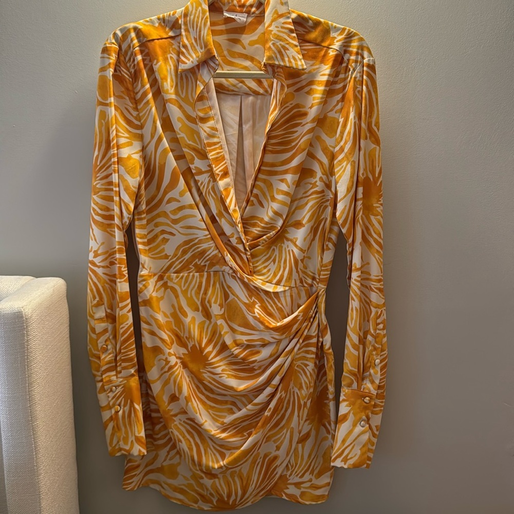 Bobbles and Lace orange and white mini dress